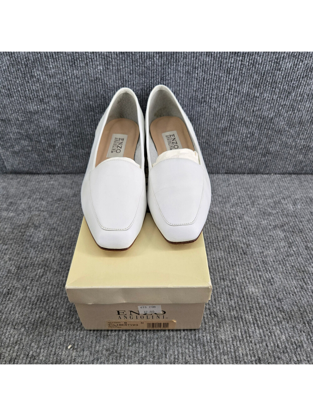 ENZO Angiolini Y-Liberty 23 White Leather Loafer Flats Size 8N